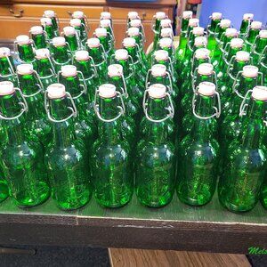 Grolsch Green Flip Top Beer Bottles Set of 4